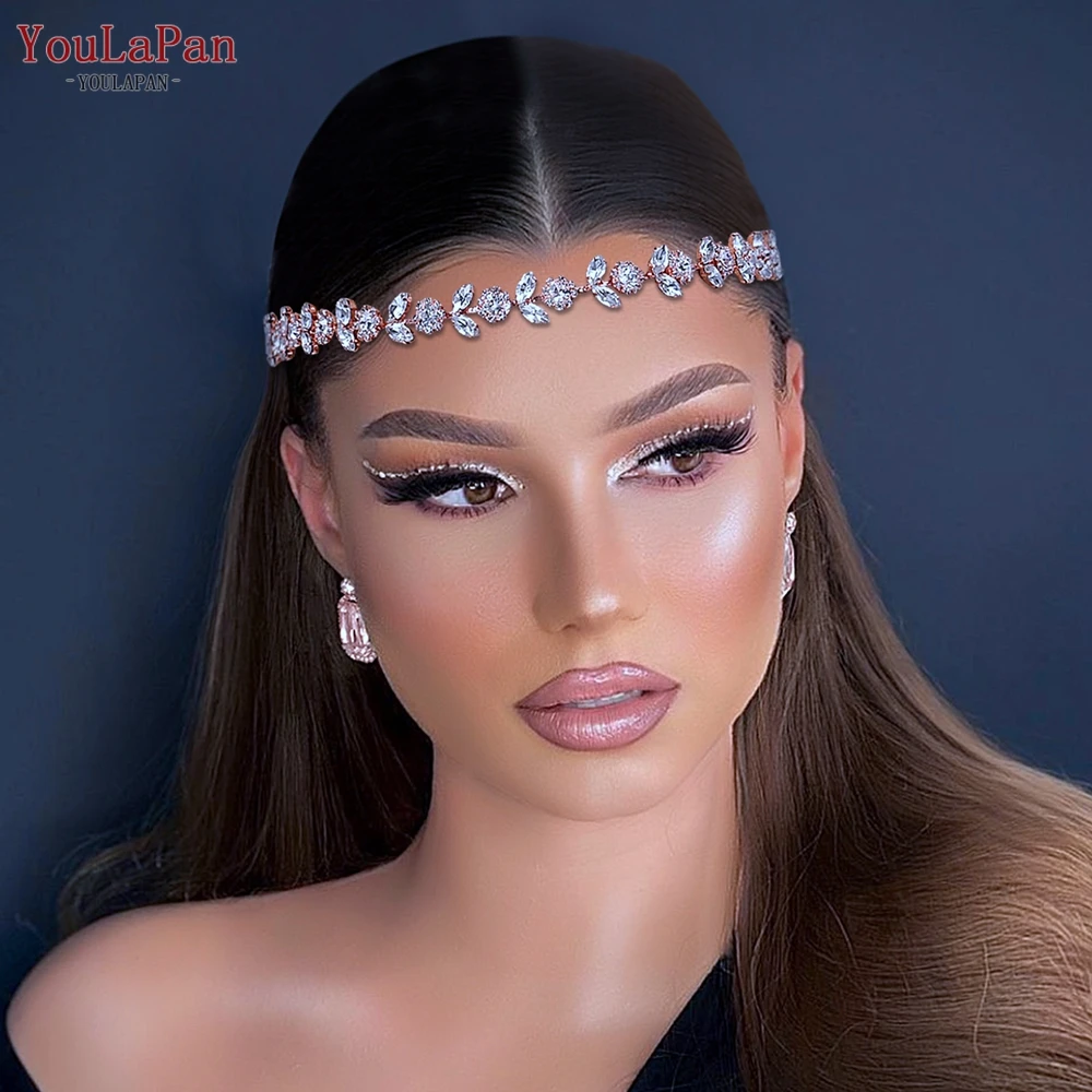 bridal hair accessories hair accessories YouLaPan Wedding Head Piece Shiny Rhinestone Headbands for Party Bride Tiara Forehead Headpiece HP309