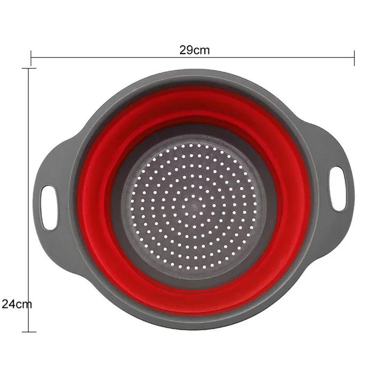 Silicone Collapsible Round Colander and Strainer - Set of 1 or 2, Versatile Kitchen Essential