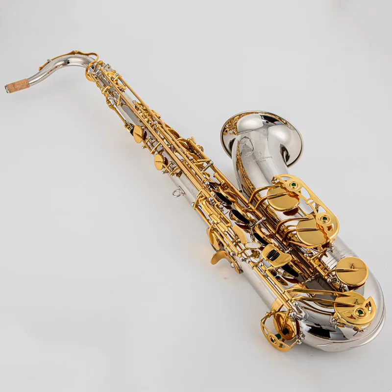 

New Musical Instruments T-WO37 Tenor Saxophone Bb Tone Nickel Plated Tube Gold Key Sax With Case Mouthpiece Gloves