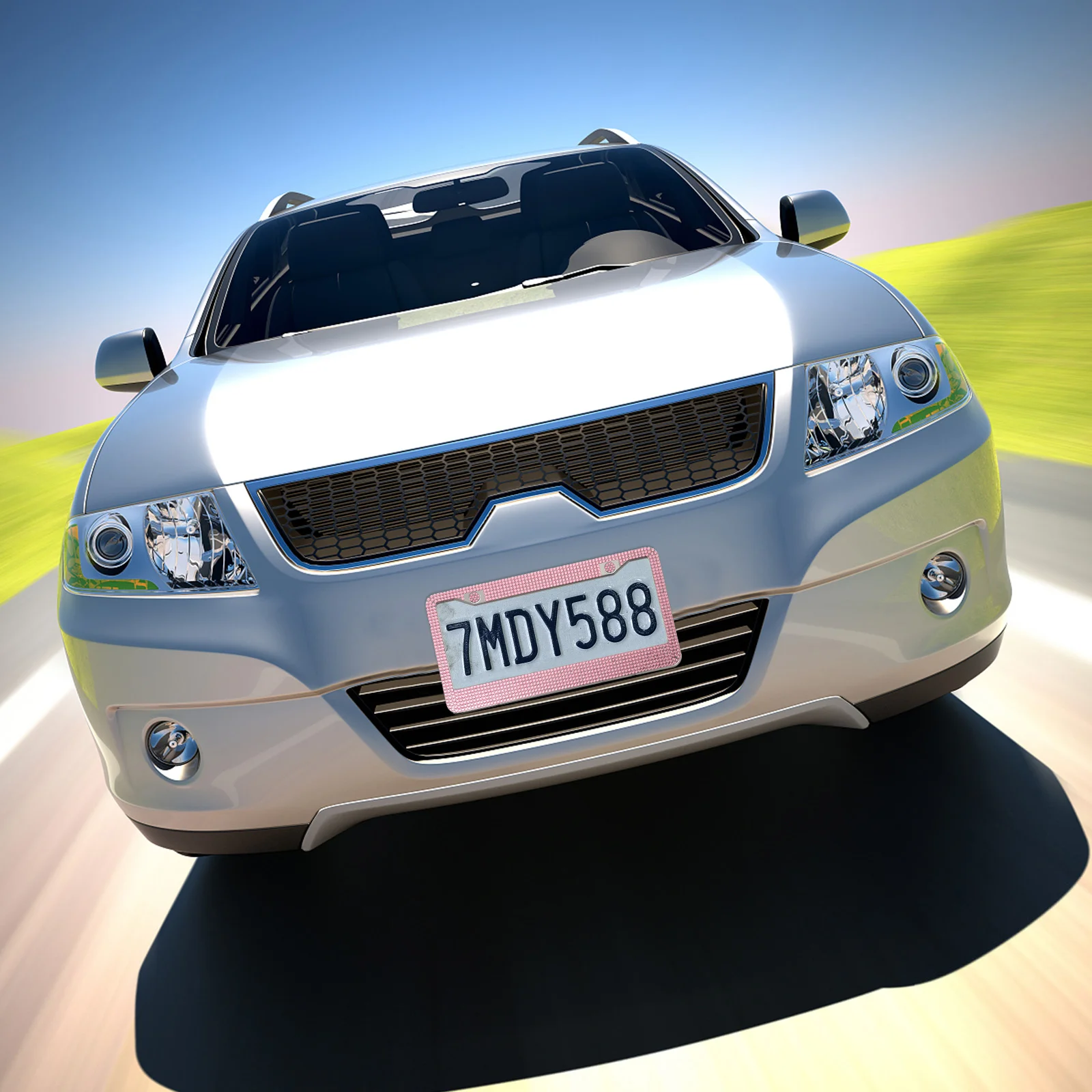 

2 Pcs License Plate Frame Rhinestone Car Cover Stainless Steel Covers Bracket Personalized Frames