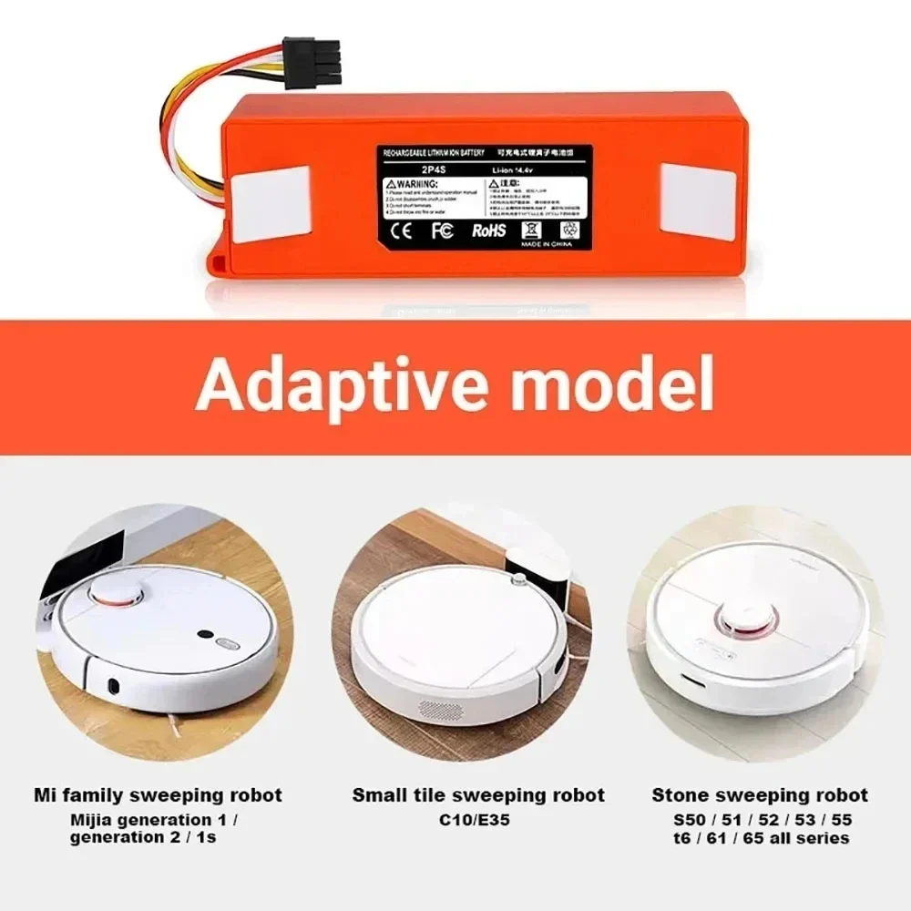 14.4V 6500mAh li-ion Battery Vacuum Cleaner accessories for xiaomi mi SDJQR01RR SDJQR02RR SDJQR03RRE35 Xiaowa C10 E20 E35 Robot power tool battery rechargeable battery vacuum cleaner battery battery replacement