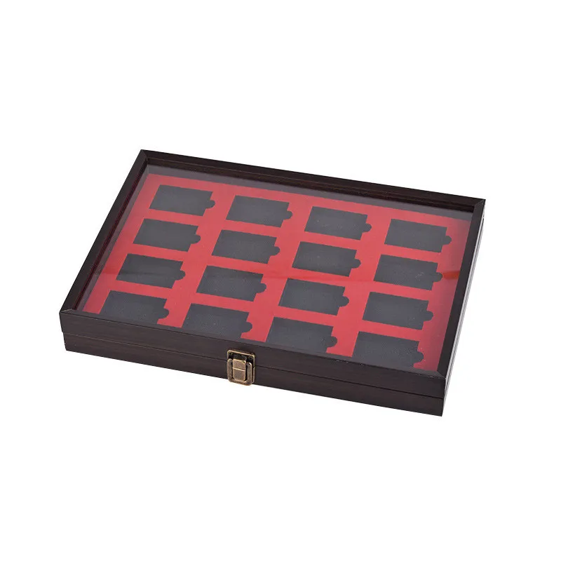 Lighter Storage Box 16 Slots Wood Lighter Display Dustproof Case Fashion Gift Home Storage Box