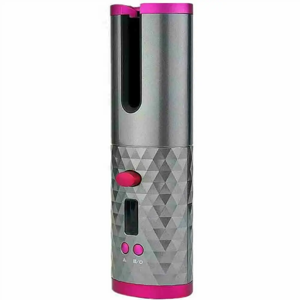 Ondulação do Cabelo Ferro sem Fio Modelador de Cabelo Automático Curling Wand Display 6 Temperatura Ajustável Usb Recarregável Rápido Aquecimento Lcd 1 curling wand display lcd 6 temperatura ajustável