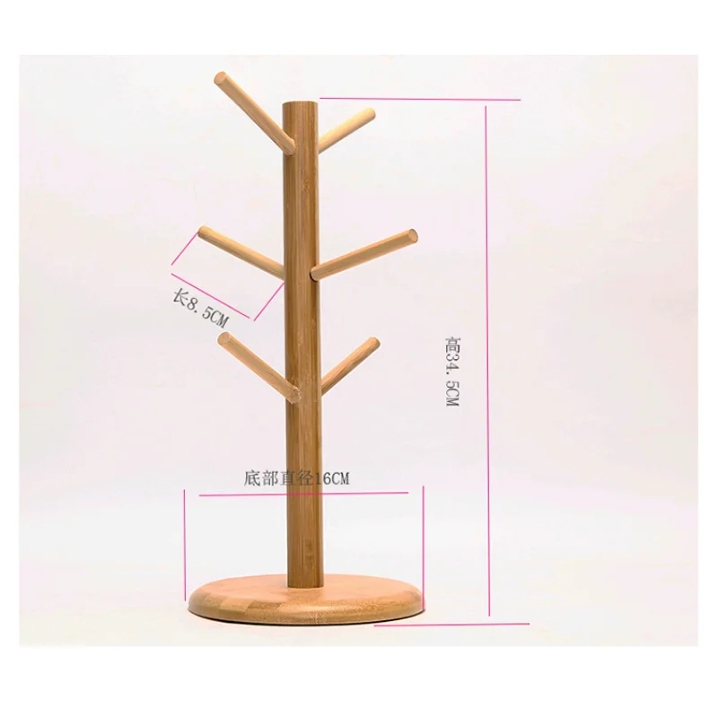 세트 나무 모양 나무 커피 티 컵 스토리지 홀더 스탠드 머그잔 교수형 디스플레이 랙 Drinkware 선반 6 후크 홈 Kitchen1