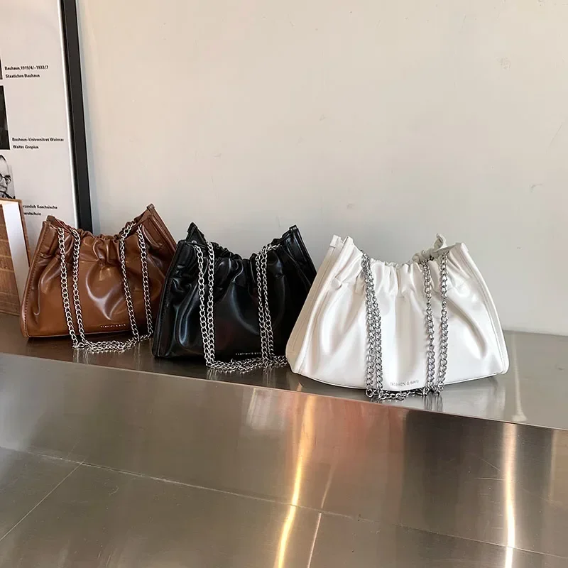 Free Shipping New Chain PU Women's Bag High Quality Versatile Fashion Shoulder Bag Large Capacity Trendy Casual Crossbody Bag