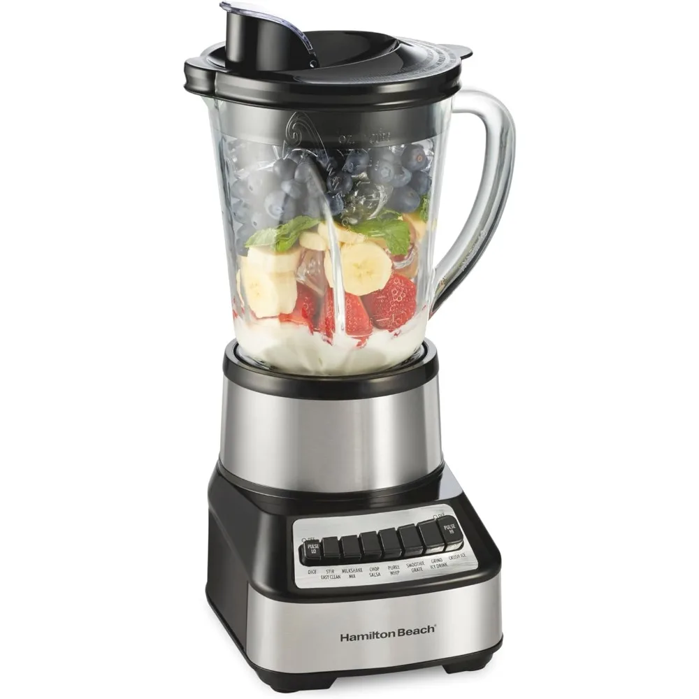 Wave Crusher Blender For Smoothies With 40 Oz Glass Jar and 14 Functions, Ice Sabre Blades & 700 Watts for Consistently