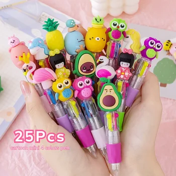 25 Pz/lotto Kawaii Mini 4 Colori Penna A Sfera Del Fumetto Orso Unicorno Animale Multicolor Carino Penne di Cancelleria Scuola Forniture Per Ufficio 1