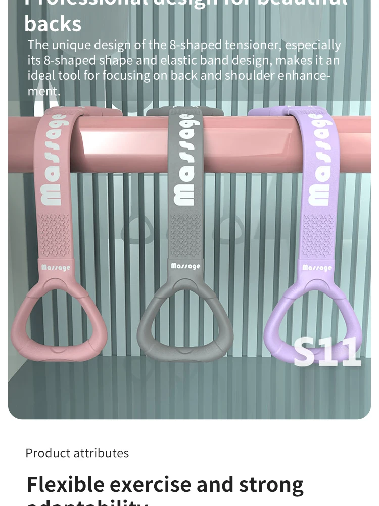 Description Picture 3 of item1 Pc 8-shaped Puller Yoga Auxiliary Household Elastic Band Fitness Equipment Open Shoulder Beauty Back Elastic Band