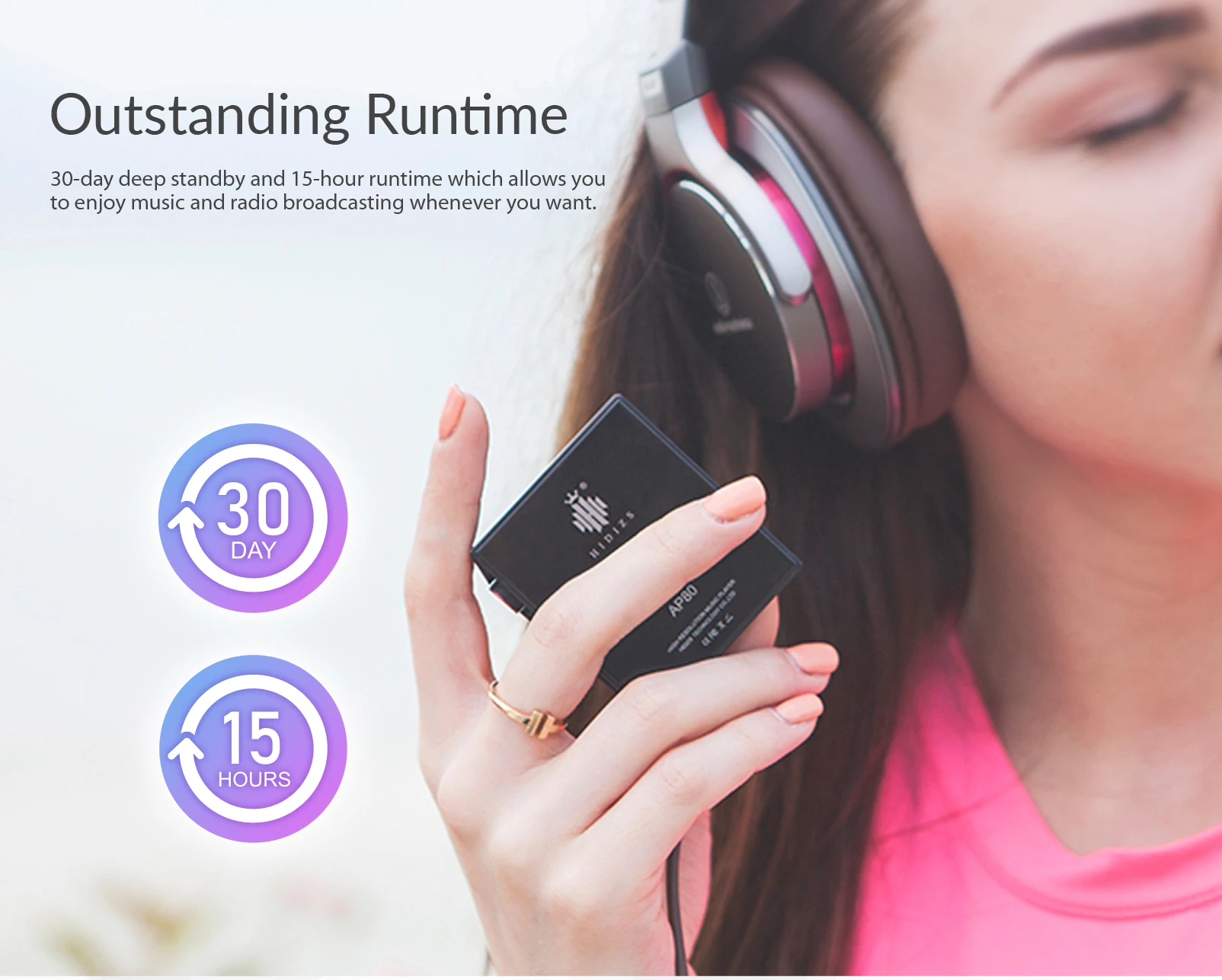 Hidizs AP80 HIFI MP3 Player Portable Touch Screen Sports Bluetooth Music MP3 Player
