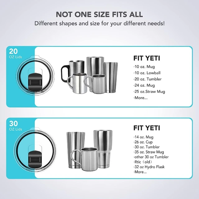 20/30oz Tumbler Lid, Replacement Lids Compatible for YETI Tumbler