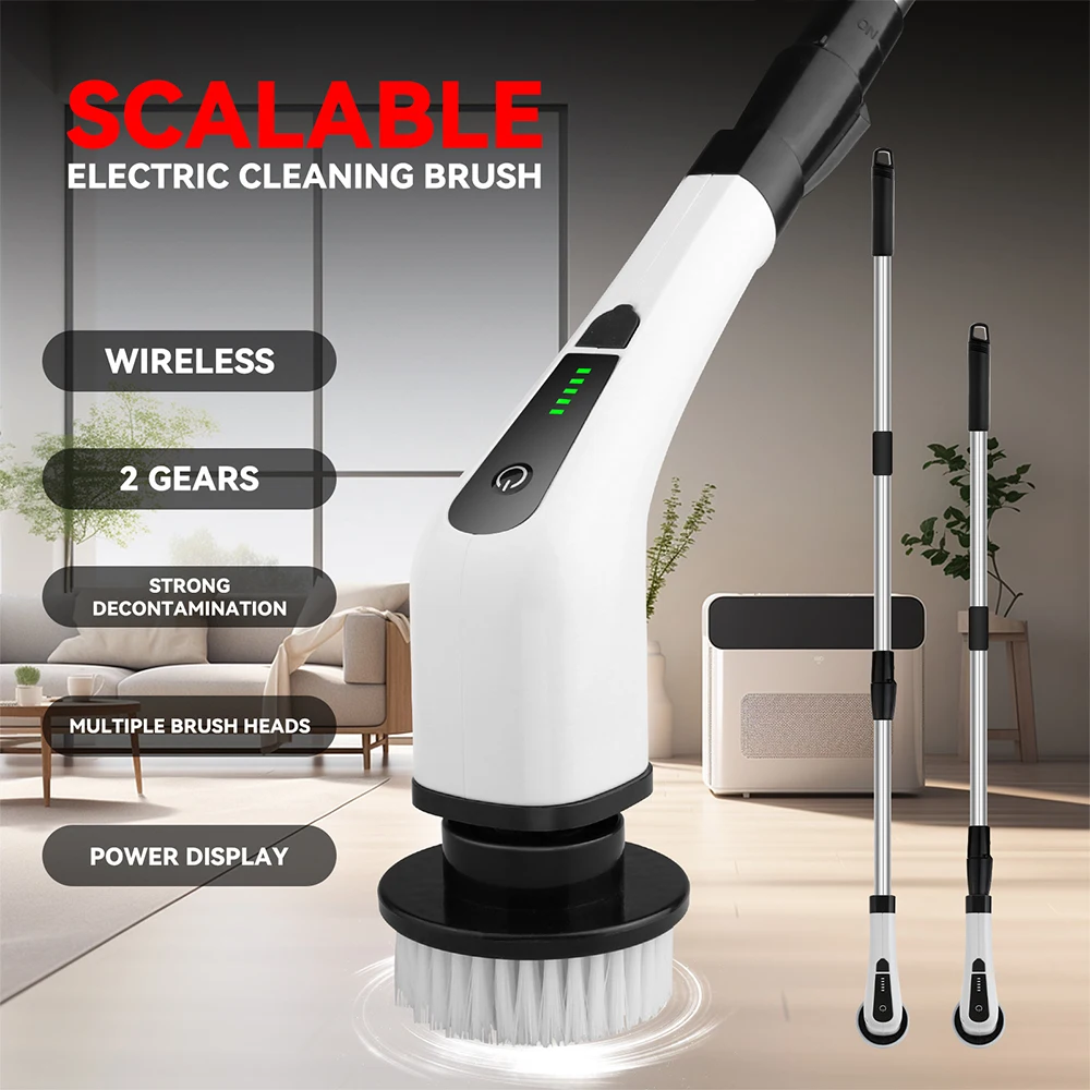 

8-In-1 Electric Cleaning Brush Electric Spin Cleaning Scrubber Electric Cleaning Tools Parlour Kitchen Bathroom Cleaning Gadgets