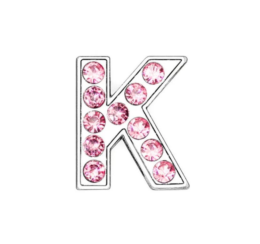 Elegant Pink Rhinestone Slide Letters
