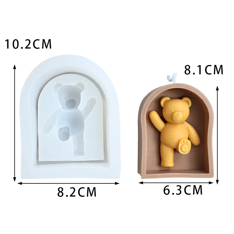 Korean Kicking Bear Mold, Door Frame Arch Silicone Mold, Cute Bear Candle  Mold, Diy Scented Candle Ornaments, Handmade Materials Souvenirs -   Canada