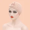Women Muslim Hood Cap Pure Color New Lady Headscarf Hats Female Stitching Forehead Cross National Caps Girls Indian Hats 6