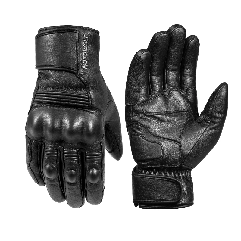 

Real Leather Motorcycle Gloves Waterproof Windproof Winter Warm Summer Breathable Touch Operate Guantes Moto Fist Palm Protect