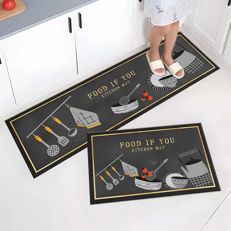 thumbnail image 1 of Felpudo de cocina con alfabeto artístico, felpudo de entrada para sala de estar, alfombra para el hogar, dormitorio, piso, pasillo, balcón, alfombra antideslizante, 1 of 5