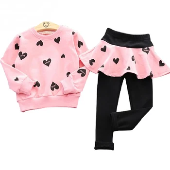 Set di abbigliamento per ragazze per bambini Autunno primavera Bambini Vestiti per ragazze T-shirt Gonna Legging Pantaloni Abiti Tuta sportiva per ragazze per bambini