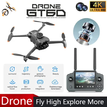 Drone GPS Professionale GT60 4K con Schermo da 4,5 Pollici, WiFi FPV, Fotografia Aerea a 360° ° Quadricottero con Evitamento Ostacoli e Funzione Airdrop per Giocattoli