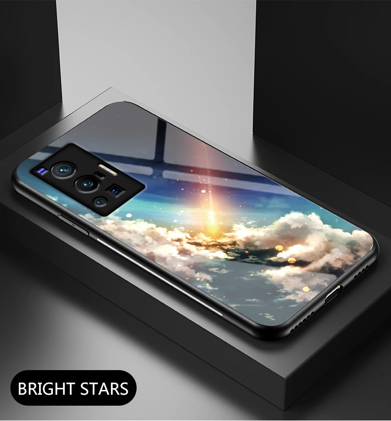 X80 Pro Plus-deksel DECLAREYAO hardt glassdeksel for VIVO X70 X60 X50 X30 X27 X23 X20 X9 S-deksel Silikon Ultra Slim Tempere_voghion.com