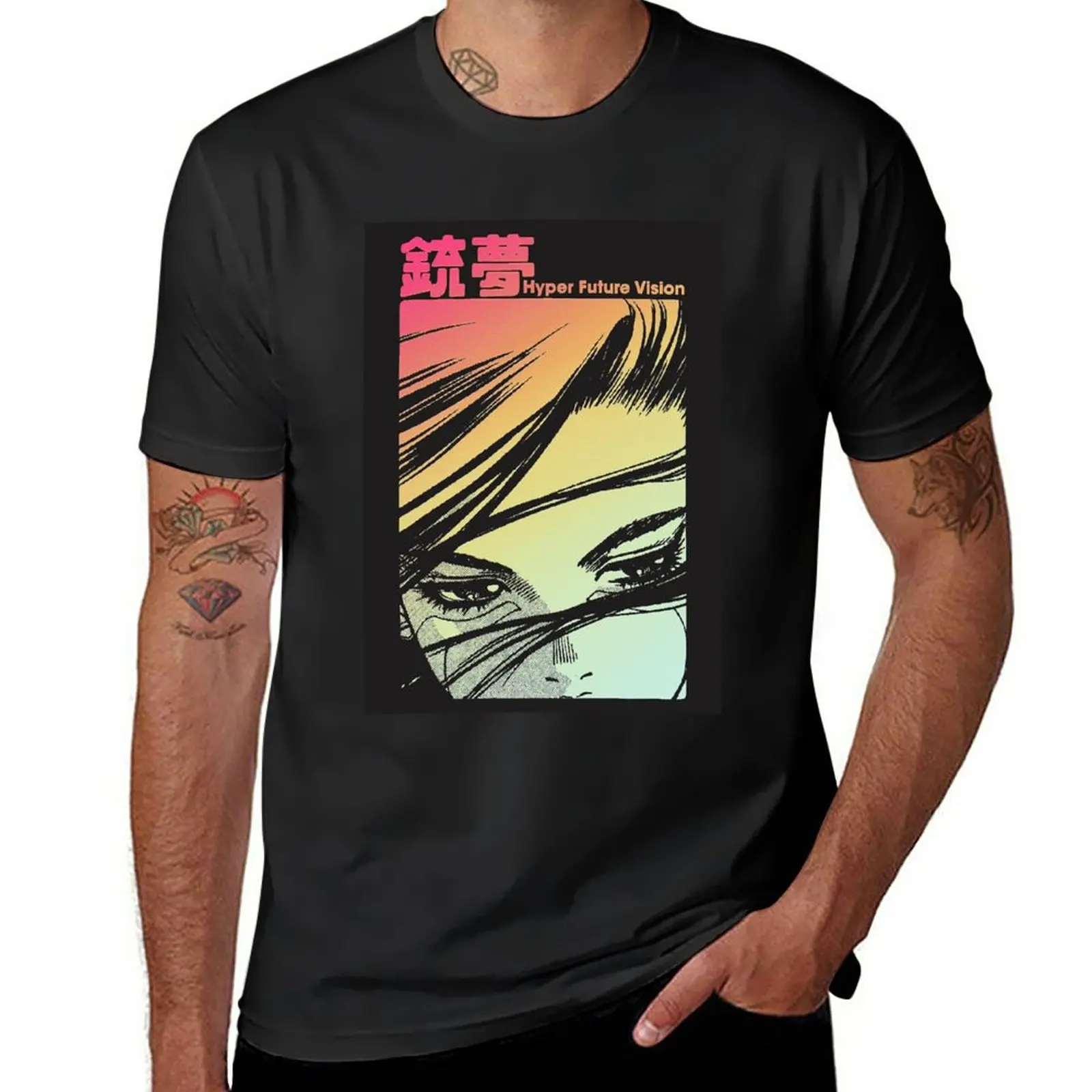 

New Music Vintage Retro Hyper Future Vision Gunnm Love You Fans T-Shirt tees Men's t-shirts