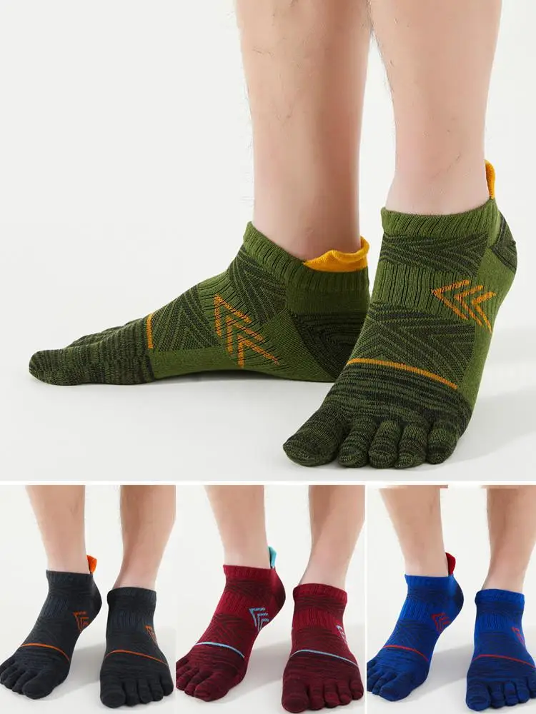 

Носки с пятью пальцами мужские, хлопковые быстросохнущие поглощающие пот короткие носки для фитнеса с короткими пальцами