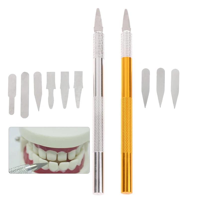 Dental Filling Spatula 1set Dental Lab Impression Material Plaster Spatula Wax Knife Blade Cutter Stainless Steel Mixing Knife Dental Lab Blade