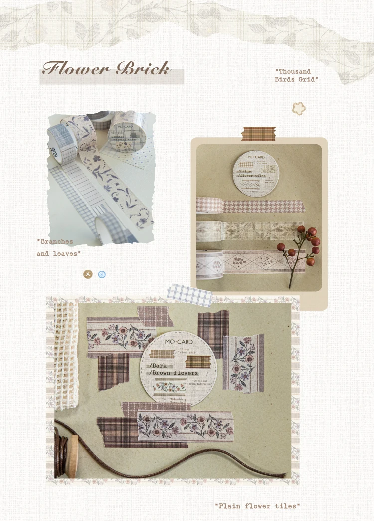 3 stücke * 2 m Tuch muster Band set Grid thema Aufkleber Sammelalbum Hand Konto Klebstoff handgemachte Diy Junk Journal handwerk Liefert – Detail 12