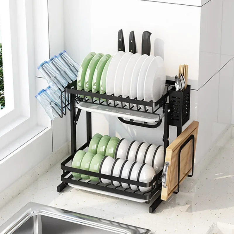 

2023 Year New AOLIVIYA Kitchen Multi-level Countertop Folding Dish Storage Rack Free Punch Free Installation Wall-mounted Tablew