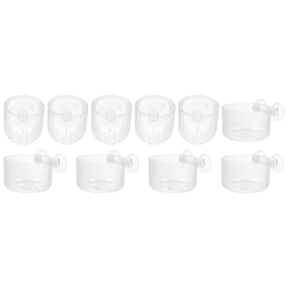 

10 Pcs Flowerpot Aquatic Plant Cup Betta Fish Tank Mini Plants Acrylic Floating Planter for Aquarium