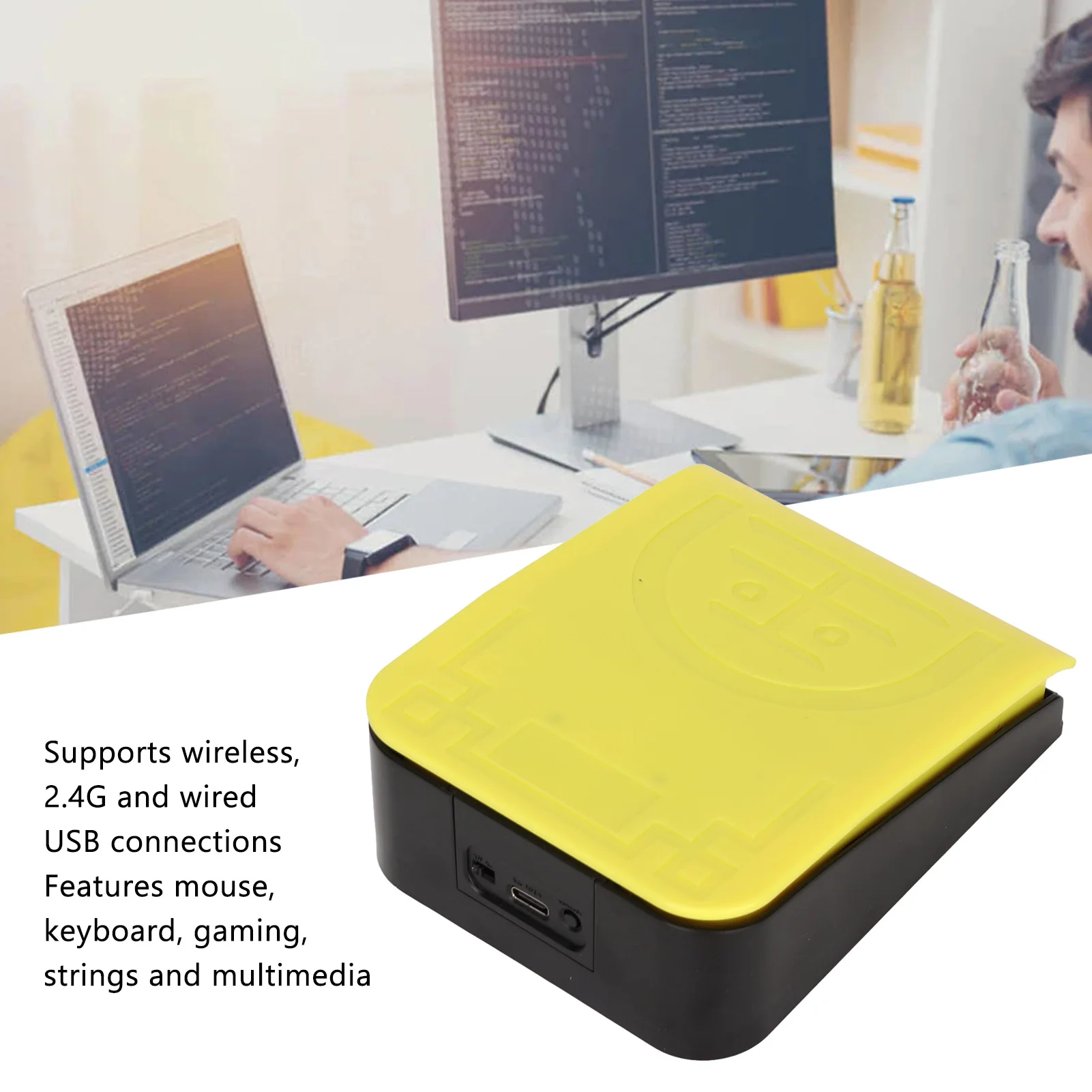 Wireless Foot Switch Pedal for High Sensitivity Ergonomic Control-2.4g and USB Wired Connectivity Options