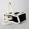 LO Color Contrast Plush Tote Bag Large Lychee Print Letter Fashion Handbag Large Capacity High Quality Shoulder Bags 5