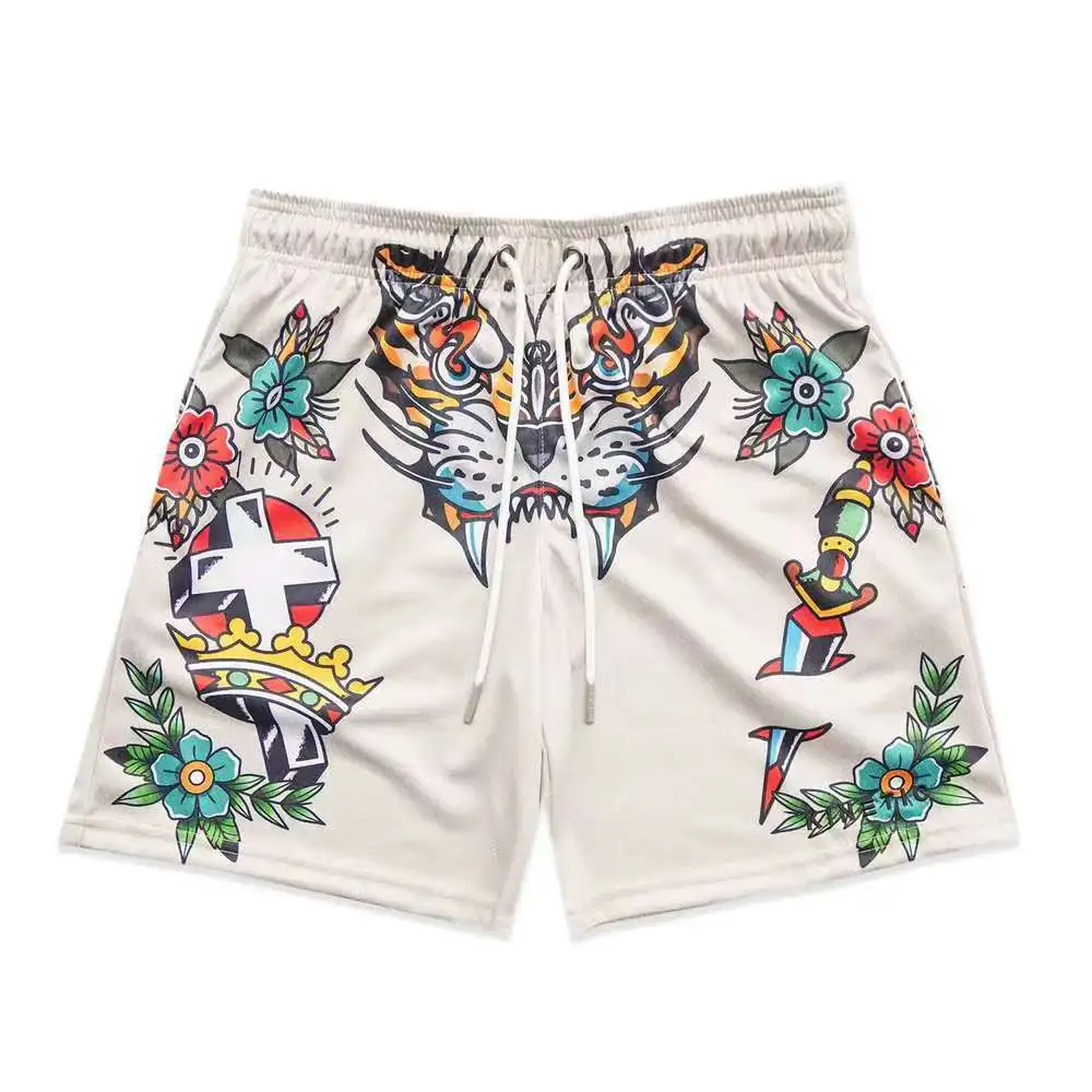 New Mesh Breathable Men Shorts GYM Basketball Running Quick-Drying Shorts  Print Fashion Shorts Summer Shorts Beach shorts 2