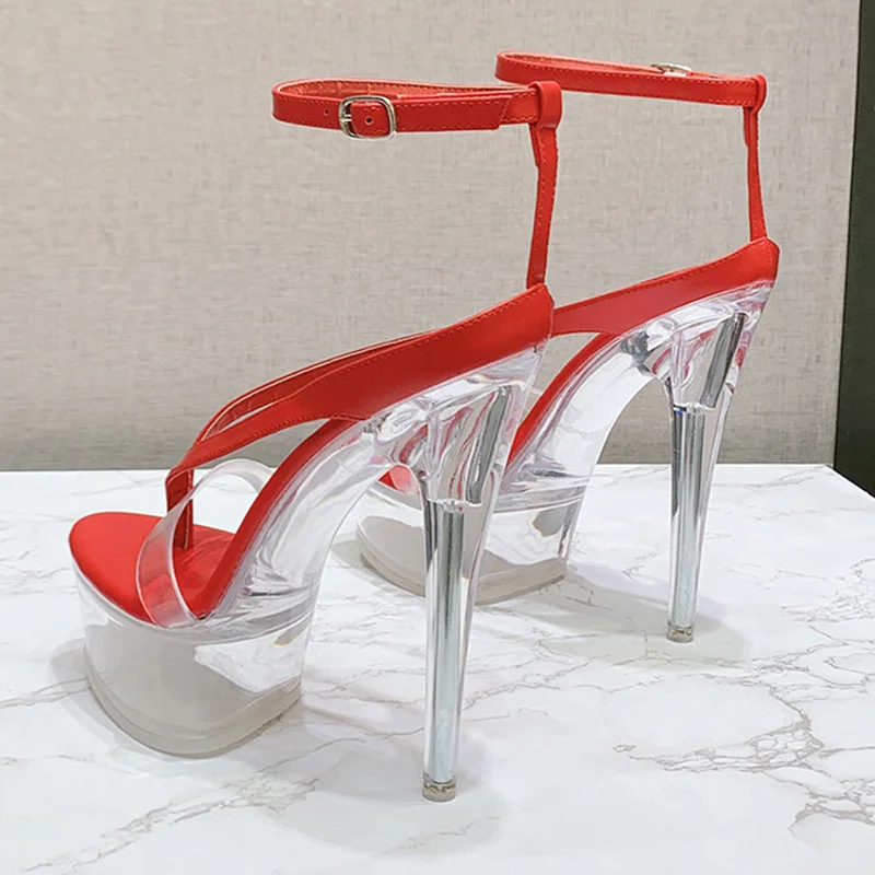Ladies Stiletto Shoes Crystal Clear 