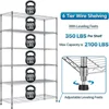 6 Tier Wire Shelving Unit Metal Storage Shelves w/Wheels, 350 Capacity Per Shelf, Heavy Duty Steel Garage Shelf, 48" L X 18" W X 5
