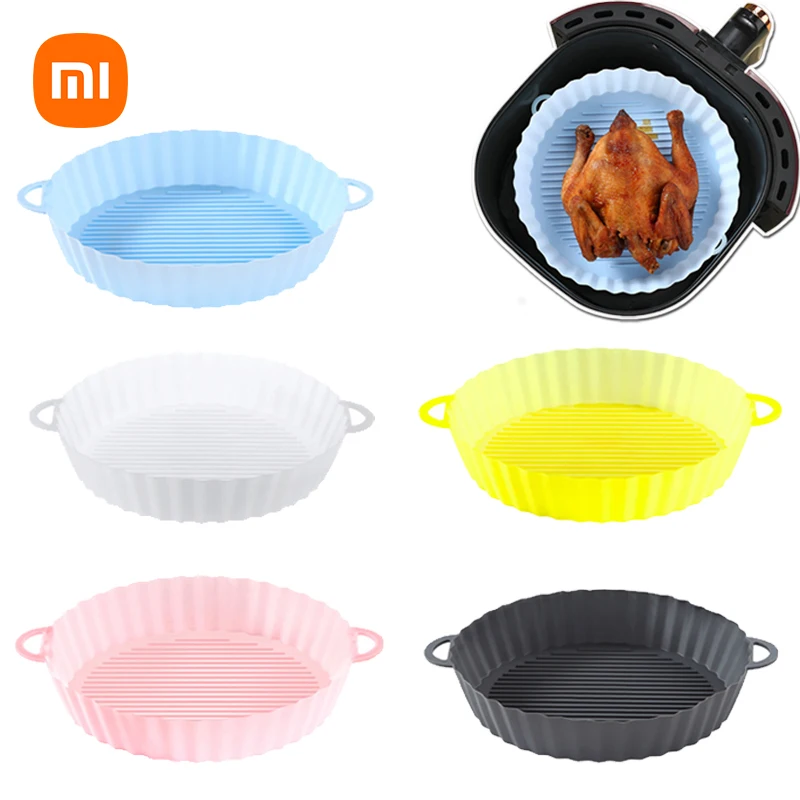 2023 New Air Fryer Oven Baking Tray Silicone Tray Fried Chicken Pizza Mat  Oilless Silicone Pan Air Fryer Accessories - AliExpress