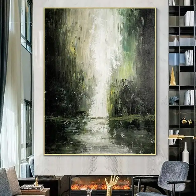 Abstract Waterfall Landscape Oil Painting Hand Painted Canvas Painting On canvas Large Wall Art Home Decoration For Living Room