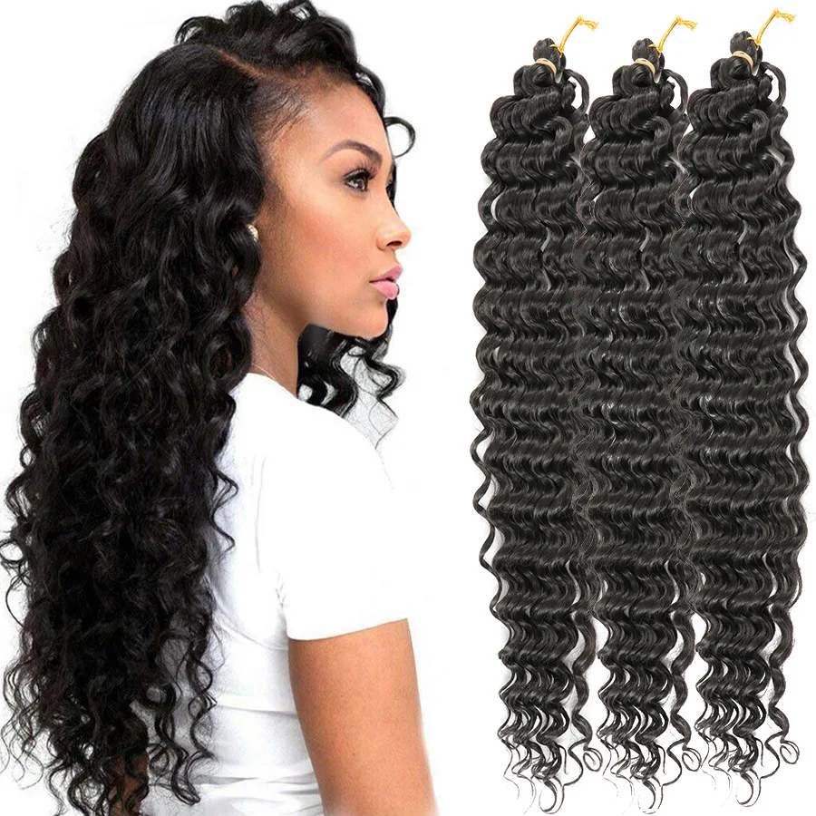 African Crochet Hair Wig Deep Wave Hair Latin American Curly Braided Fluffy Cosplay Heat Resistant
