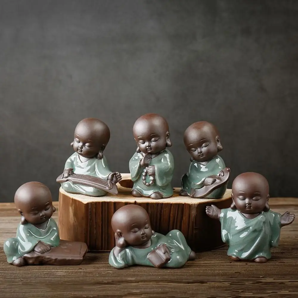 

Purple Sand Little Monk Tea Pet Ceramic Zen Craft Attracting Wealth Small Pendant Kung Fu Tea Set Accessories