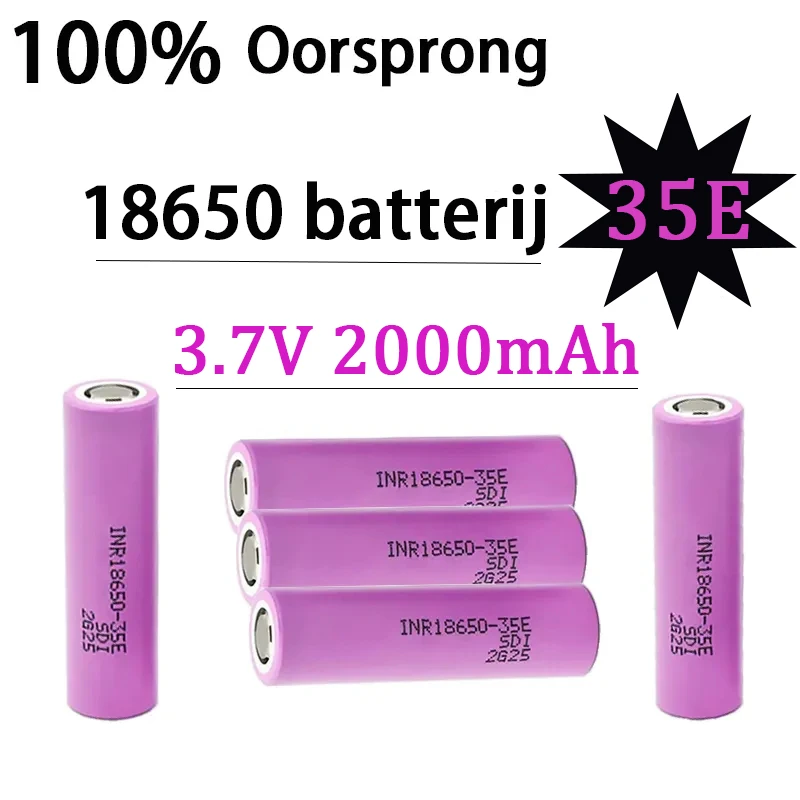 

2-10 Actual Capacity 35e Prime Power 18650 Lithium Battery 2000Mah 3.7V 25a High Power Inr18650 Suitable for Electric Tools