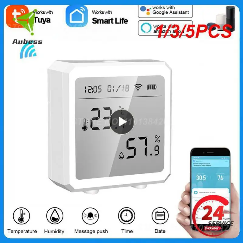 

1/3/5PCS Tuya Smart Home Temperature Humidity Sensor with LCD Digital Display Smart Life APP Voice Control Work With