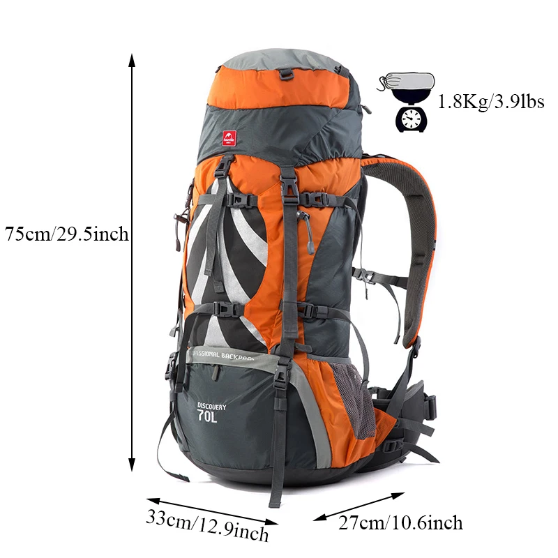 Naturehike 70L Hiking Backpacks Outdoor Large Capacity Rainproof