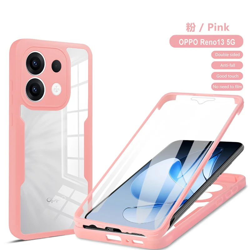 360° Full Protective Transparent Shockproof Case with PET Soft Screen Film
