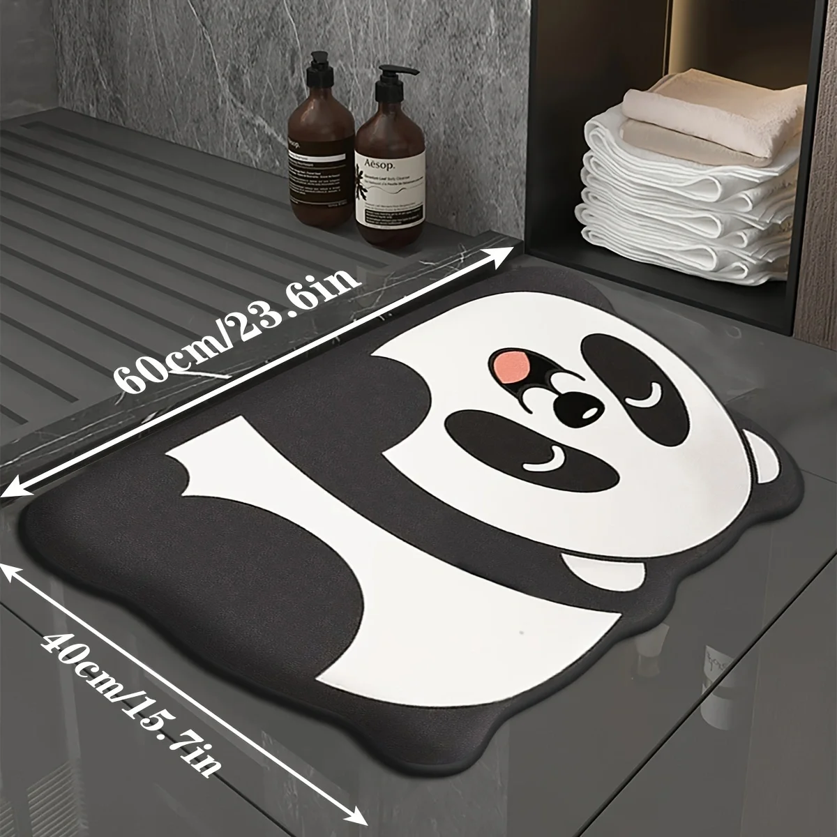 Cute coral velvet thickened bathroom non-slip floor mat decoration stain-resistant mat absorbent floor entrance door