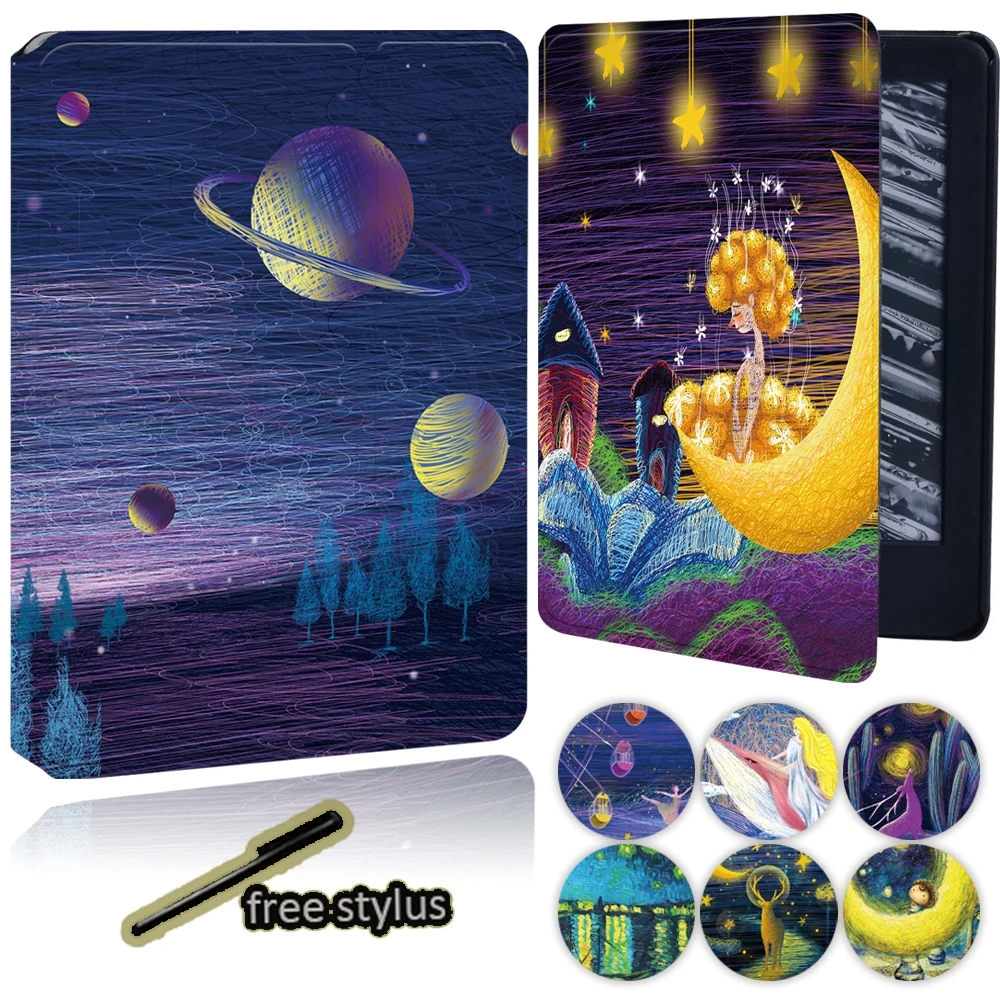 Custodia Per Tablet In Pelle Anticaduta Per Amazon Kindle Paperwhite 1/2/3/Paperwhite(5 °/6 °/7 °/10 °/11)/Kindle (10 °/8 °) 6 Pollici + Penna