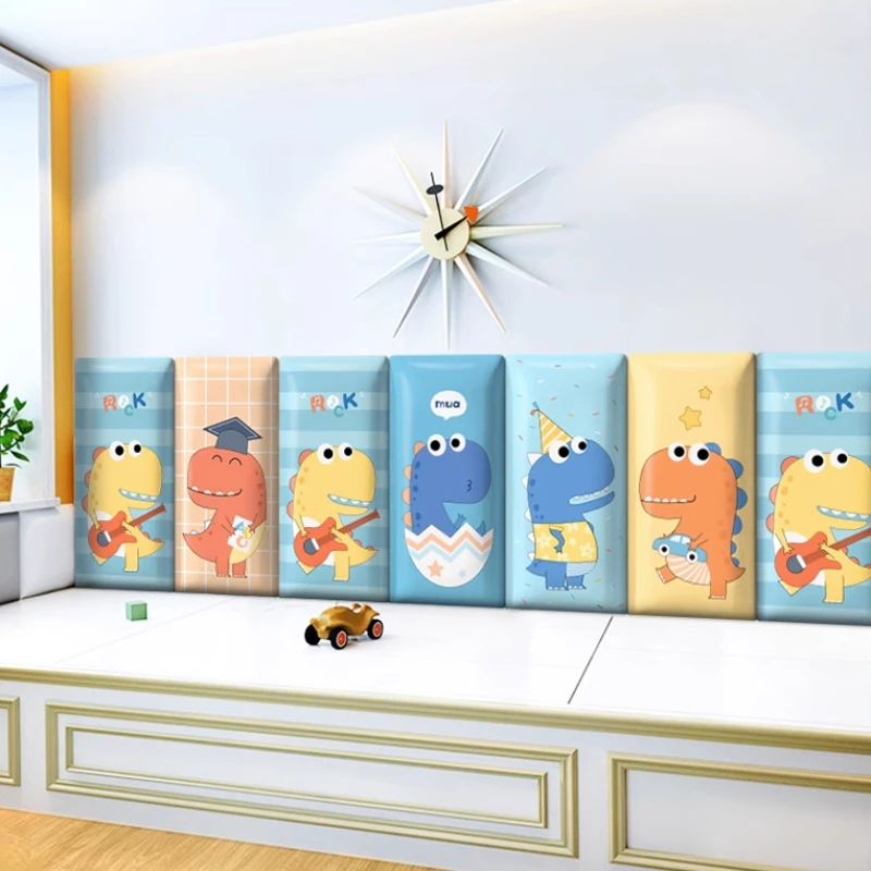 

Cartoon Animal Bed Headboard Kids Room Anti-collision Wallpaper Head Board Sticker Nursery Wall Decor Cabecero Cama Bed Head