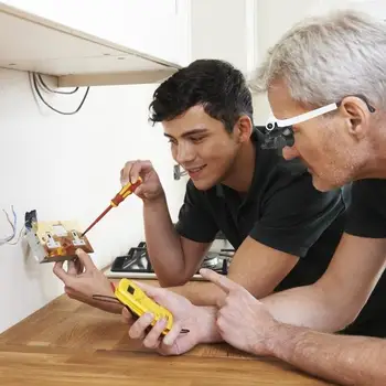 Head-Mounted High-power Mechanical Glasses Microscope Jeweler Watchmaker Accessories Repair Reading Magnifier Loupe LED Light 4