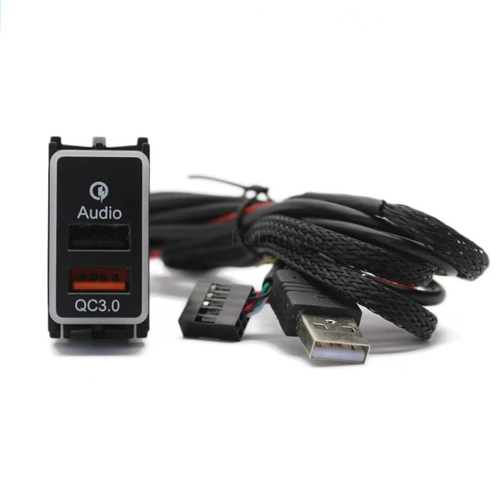 

Автомобильное зарядное устройство QC3.0, с двумя USB-портами