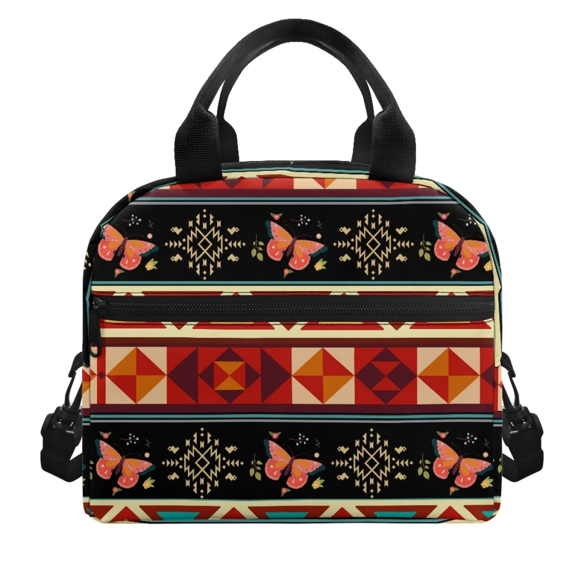 FORUDESIGNS Butterfly Ethnic Pattern Thermal Lunch Box for Food New Practical Convenient Women's Thermal Lunchbox Picnic