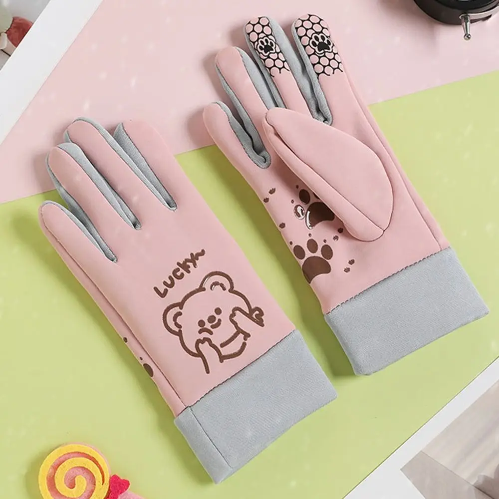 Fleece Lined Winter Children's Gloves Cold-proof Windproof Kids Mittens Water-Repellent Cartoon Outdoor Sports Gloves