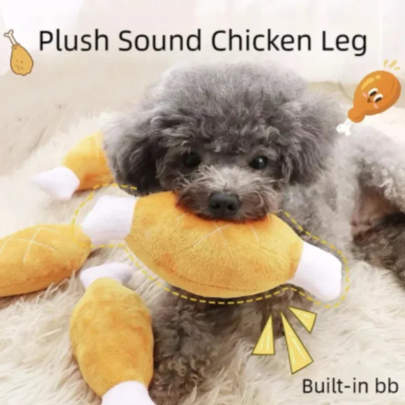 Interactive Plush Bone Toy For Dogs Vocalizing Bite Resistant_voghion.com